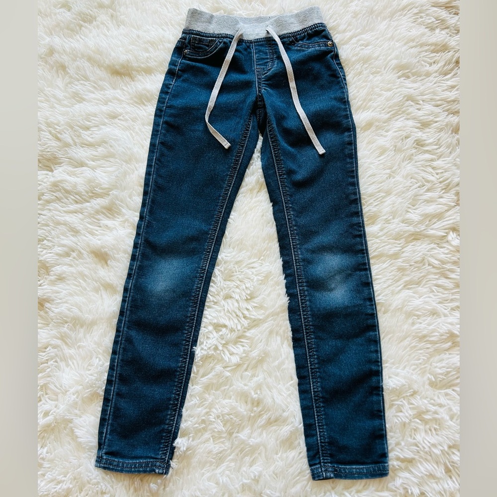 Justice girls jegging 8 slim blue and gray. Denim Jeans for girls School uniform